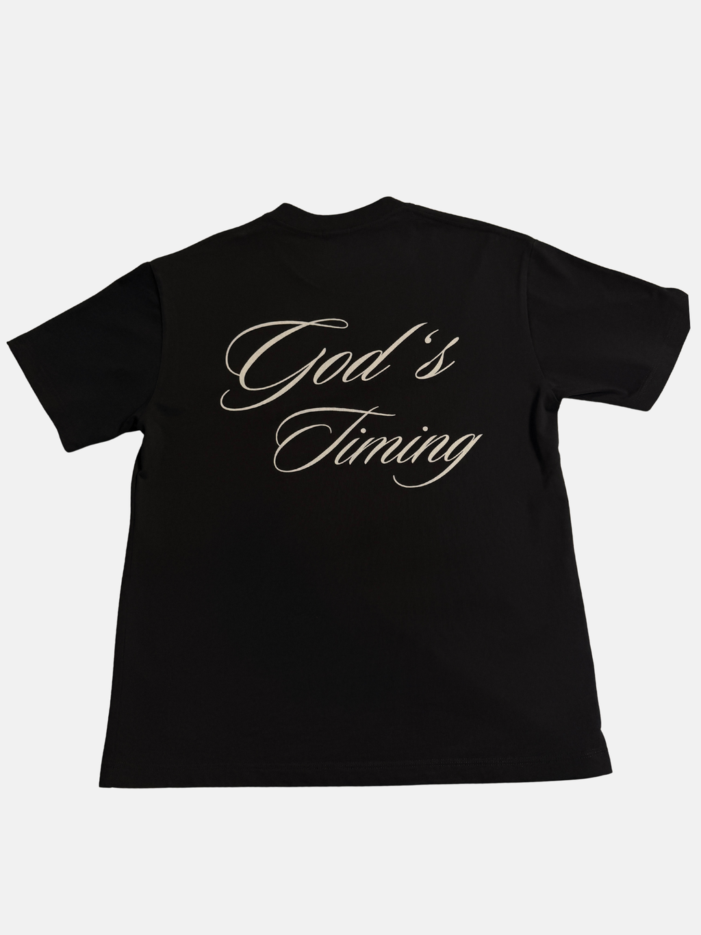 Unisex god's timing Oversized T-Shirt black