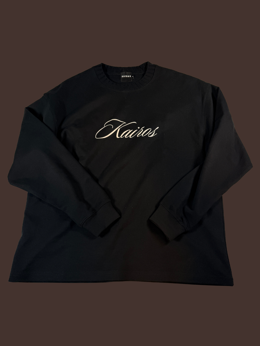 God's timing knitted Round Neck Oversize Sweatshirt black