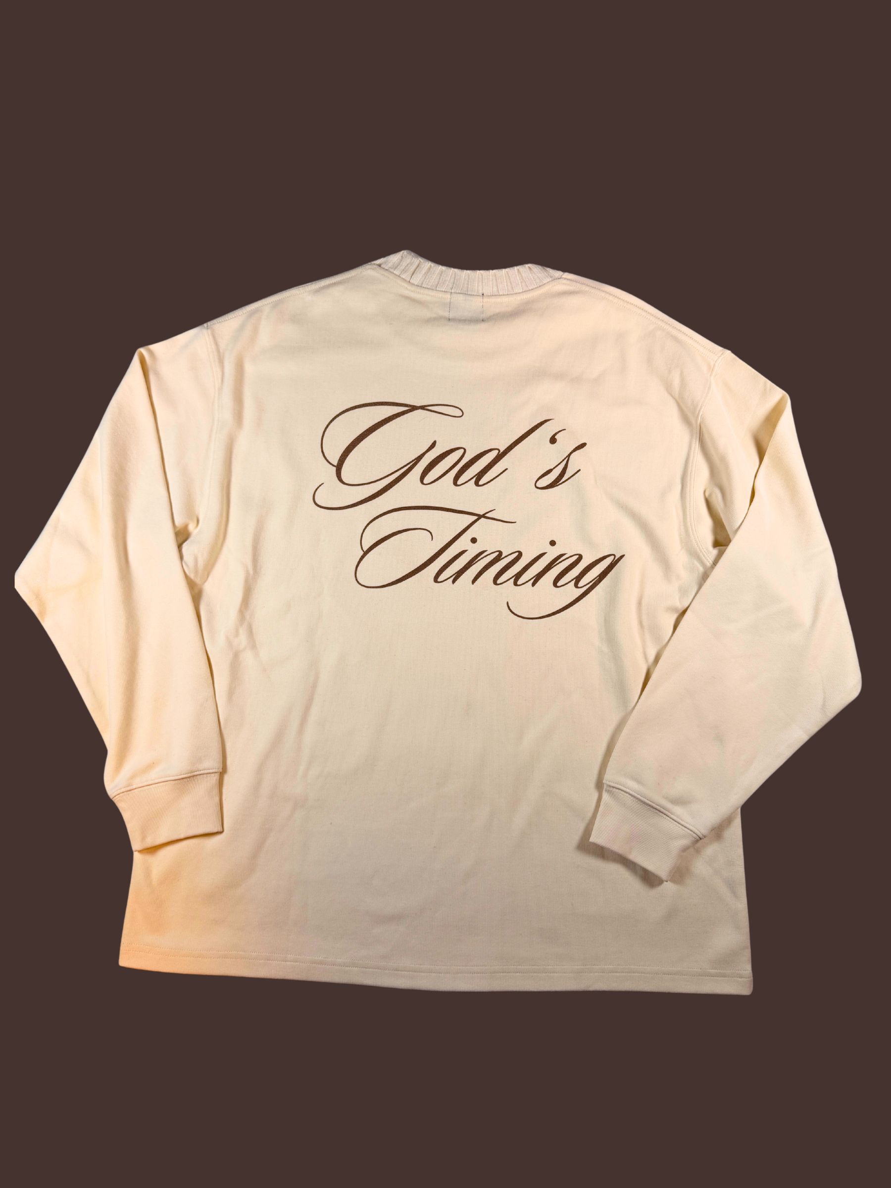 God's timing Knitted Round Neck Oversize Sweatshirt