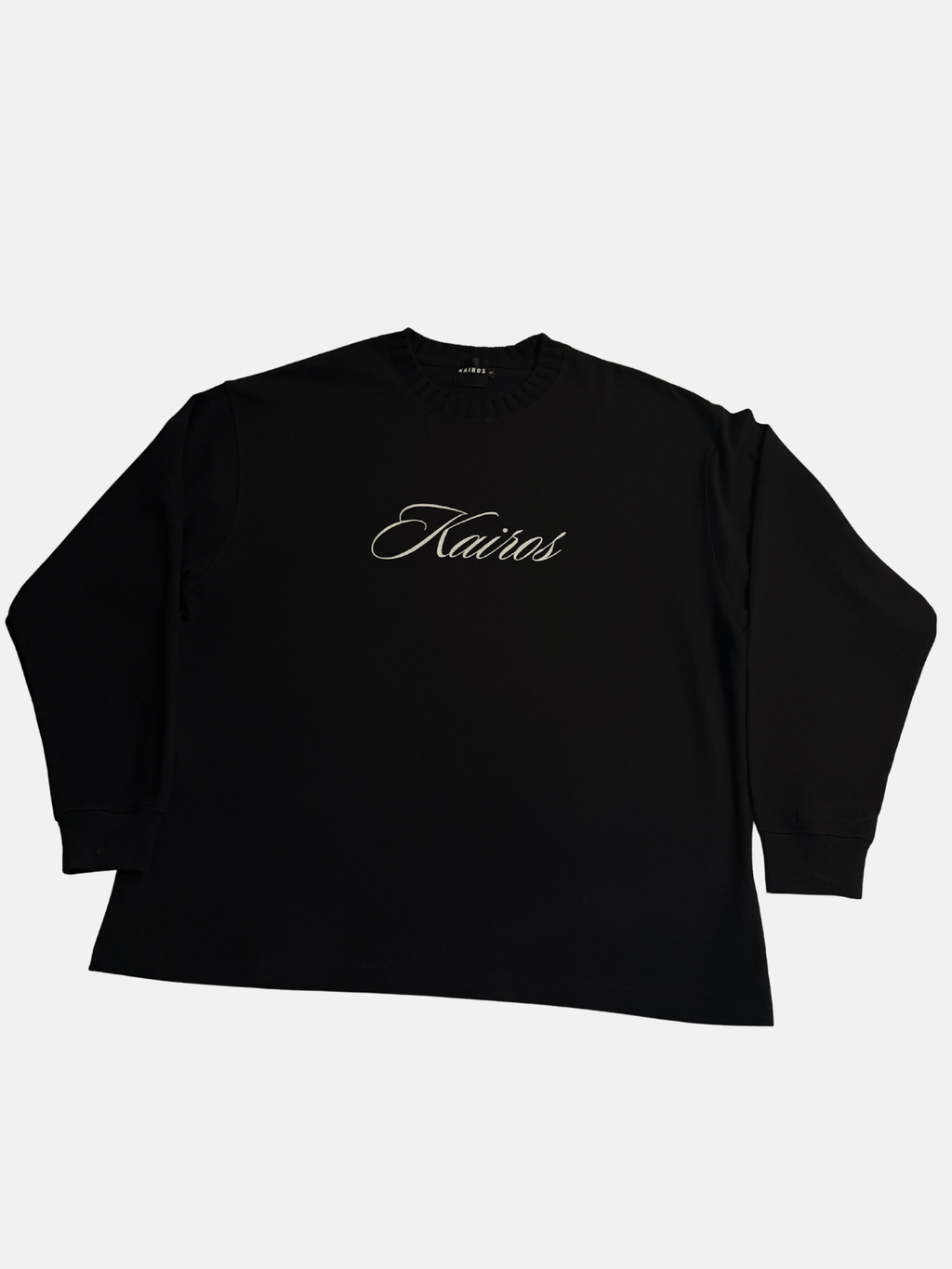 God's timing knitted Round Neck Oversize Sweatshirt black