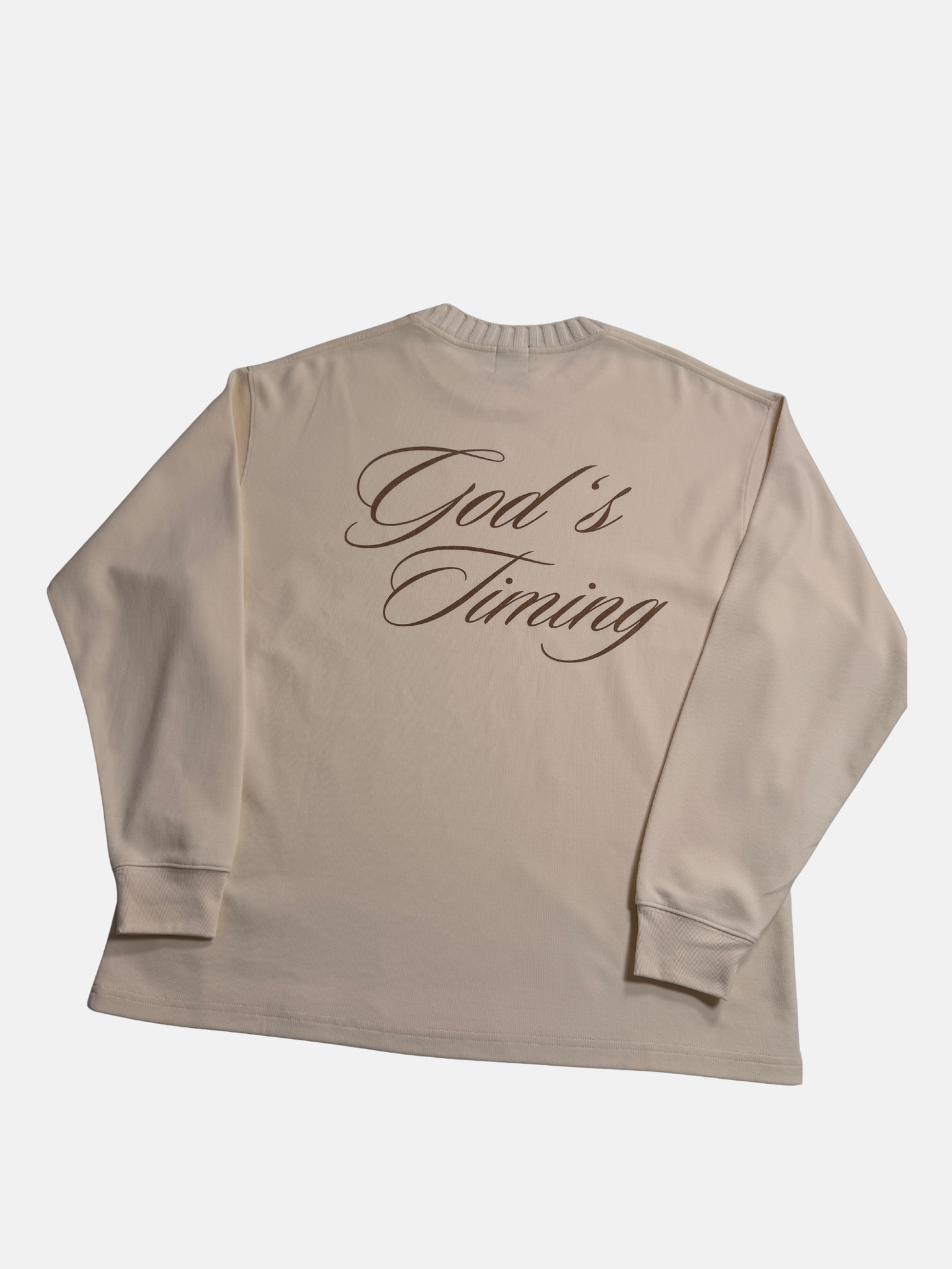 God's timing Knitted Round Neck Oversize Sweatshirt