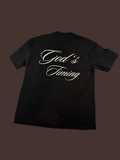 Unisex god's timing Oversized T-Shirt black
