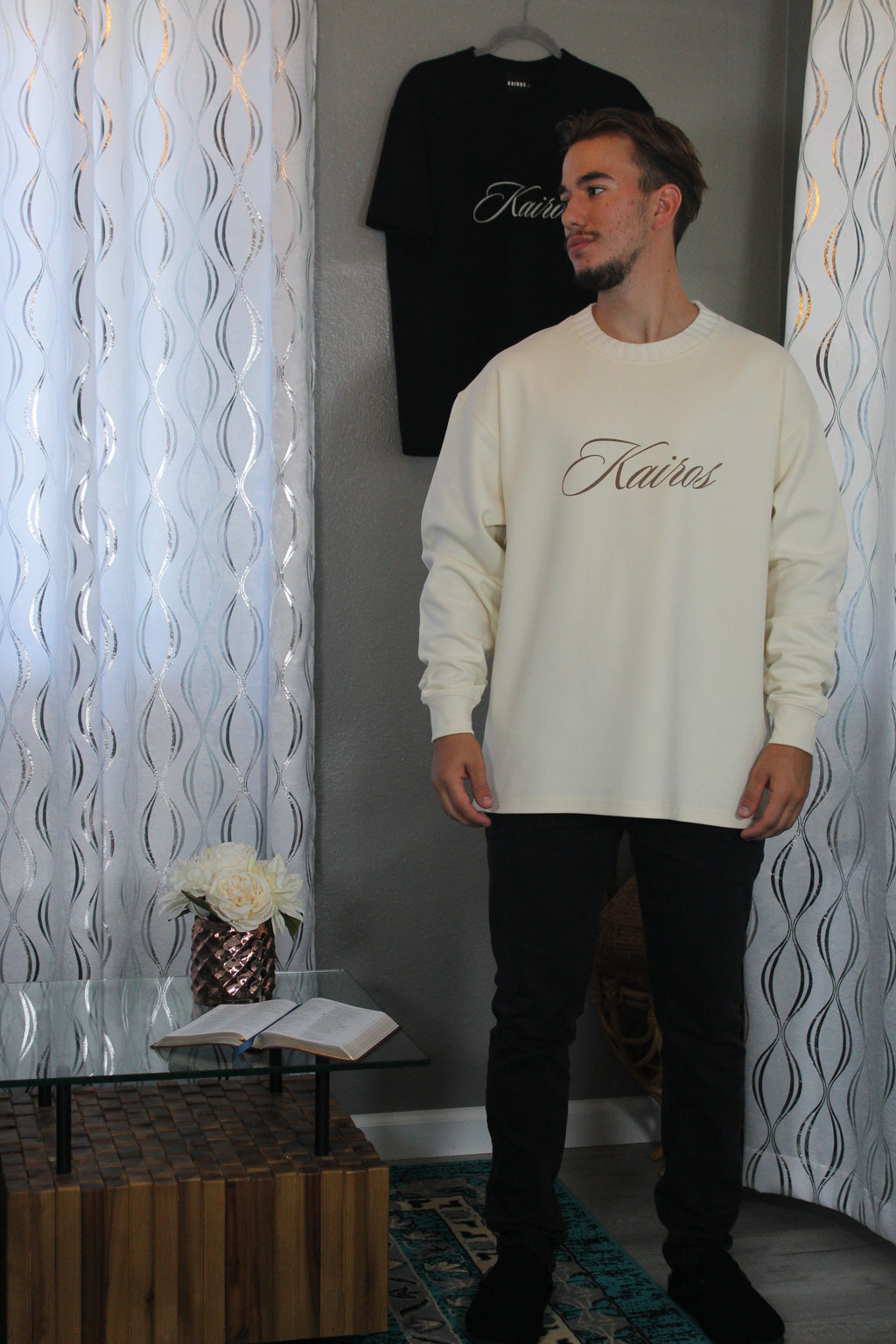 God's timing Knitted Round Neck Oversize Sweatshirt