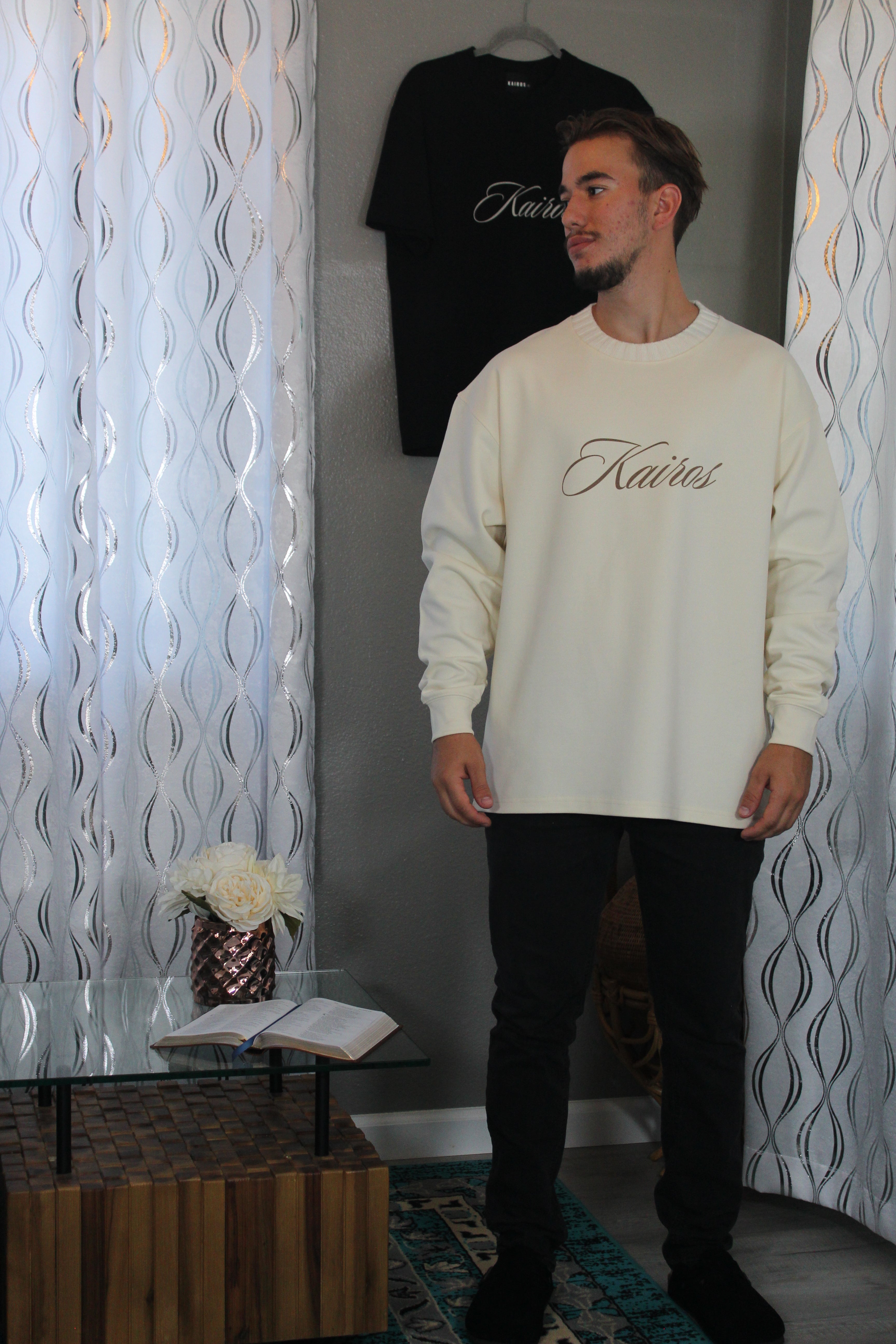 God's timing Knitted Round Neck Oversize Sweatshirt