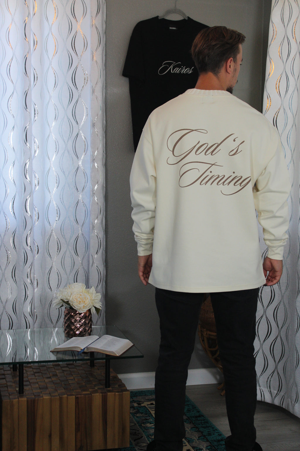 God's timing Knitted Round Neck Oversize Sweatshirt